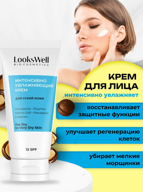 Крем для сухой кожи лица. Интенсивно увлажняющий крем для лица LooksWell с SPF