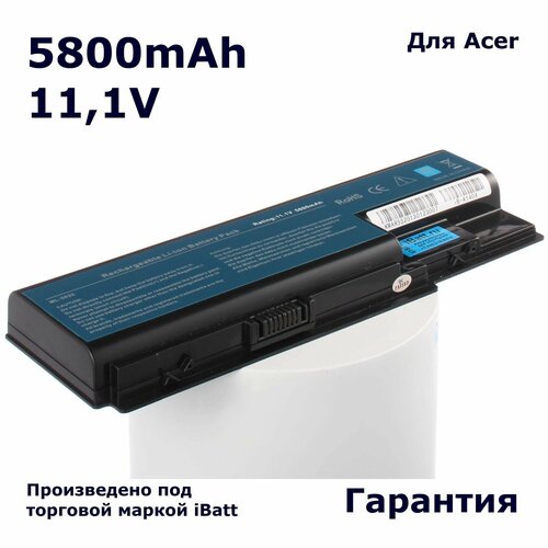 Аккумулятор iBatt 5800mAh, для Aspire 6930 7520 6920G 5715Z 8920G 7720G 7720 7736ZG 6530G 5739G 6530 6920 8930G аккумулятор для ноутбука acer aspire 5520 5920 5940 6920 6930 7520 7740 8920 as07b31 as07b41 as07b42 as07b51 5200 mah 11 1v