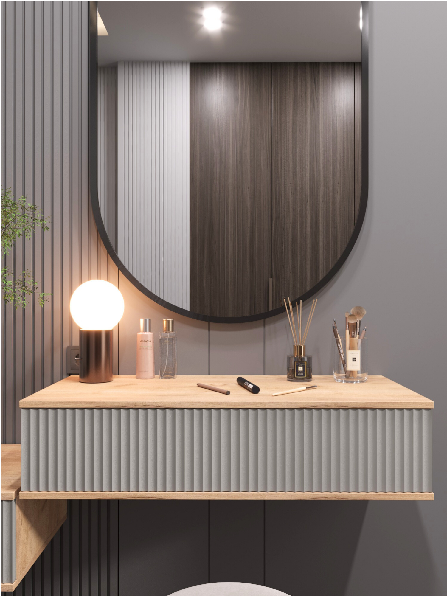 фото Туалетный столик-консоль "Сандерленд" Даркгрей, темно-серый