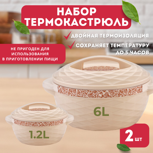 Набор термокастрюль 2 шт 6 л. и 1,2л.