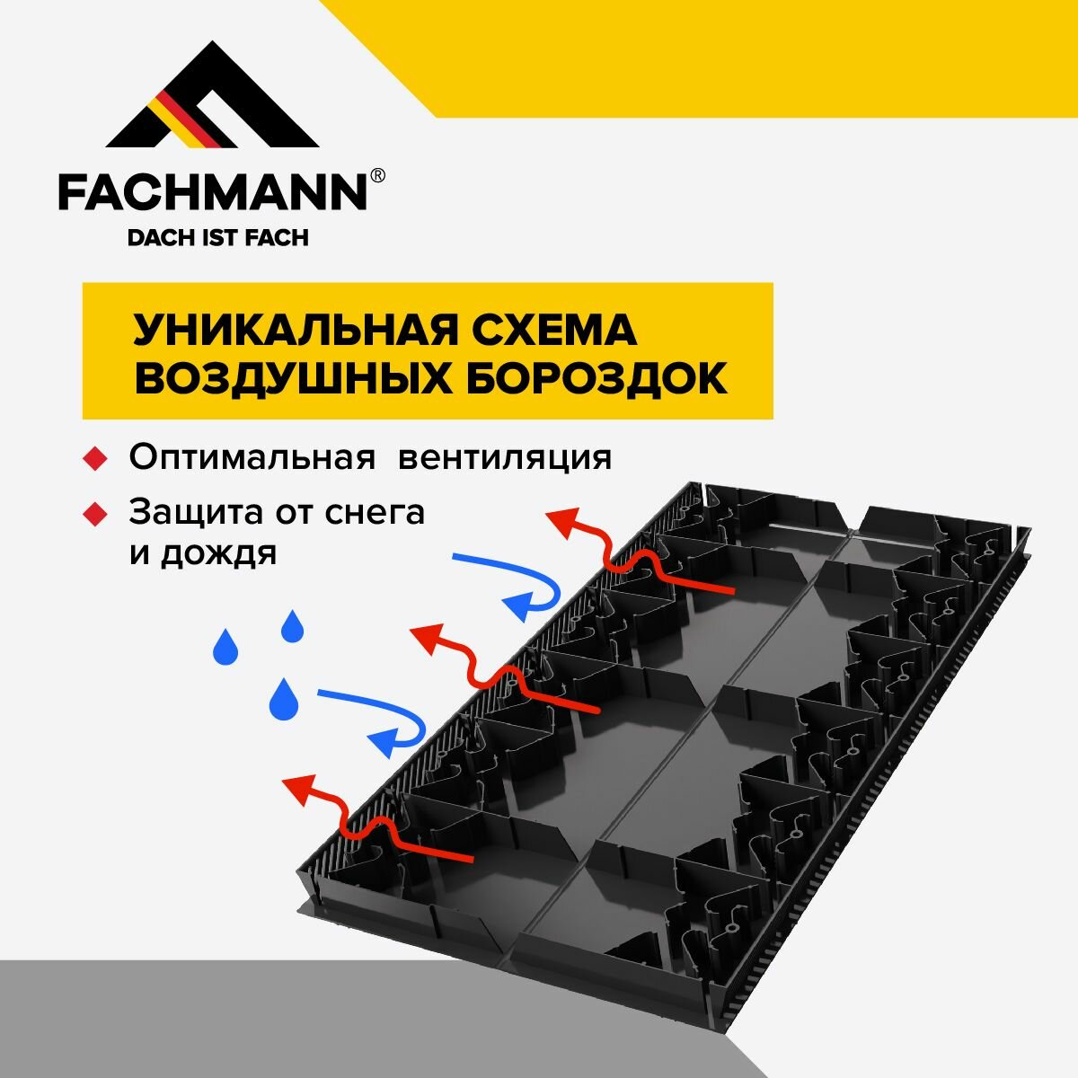 Изображение Коньковый аэратор для мягкой кровли 0,6 м. / Аэратор для гибкой черепицы (1 шт.)