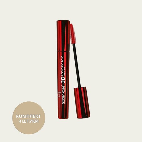 Golden Rose Тушь для ресниц 3D Fantastic Lash Mascara на блистере Экстремальное удлинение, 4шт