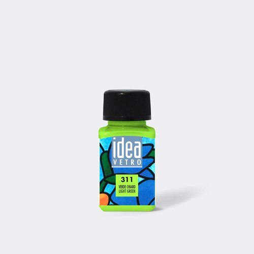 фото Краска лаковая по стеклу maimeri idea vetro, зеленый светлый 60мл