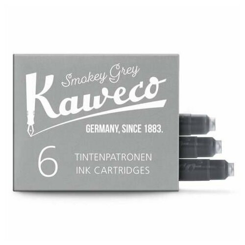Набор картриджей для перьевой ручки KAWECO Smokey Grey 6 шт в картонной упаковке 400₽