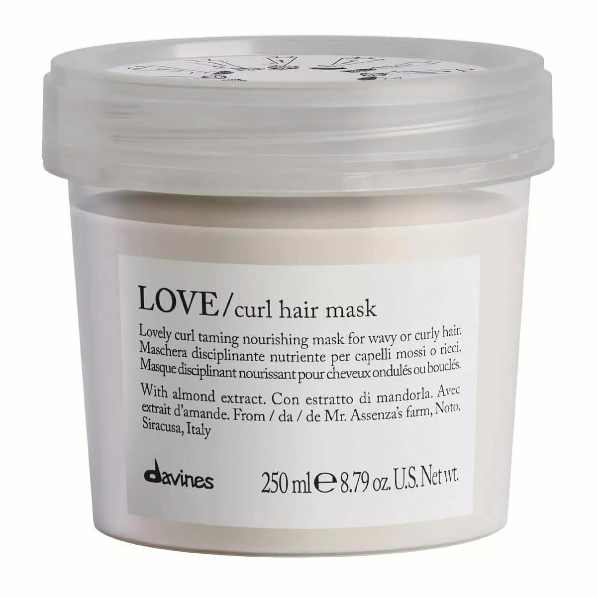 Davines Love Curl Mask Маска для усиления завитка для волос, 250 мл, банка