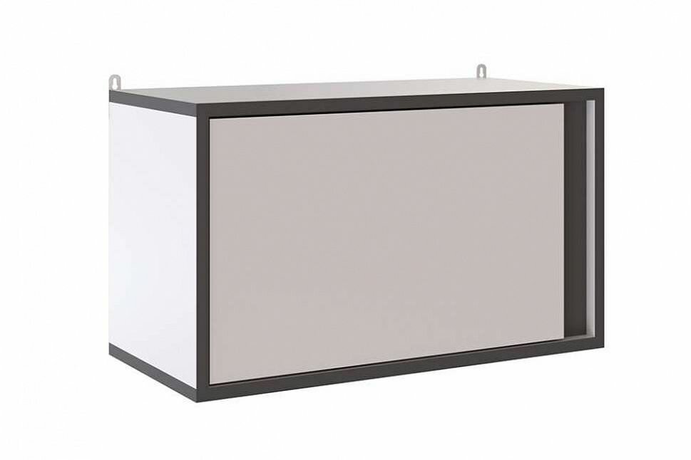 фото Полка навесная закрытая "Асцелла" Белый / Графит серый