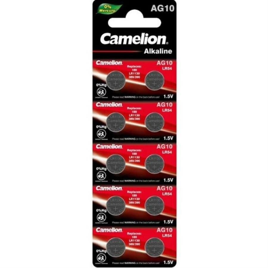 Camelion AG10-BP10 (389/LR1130/LR54) батарейка для часов, 10 шт