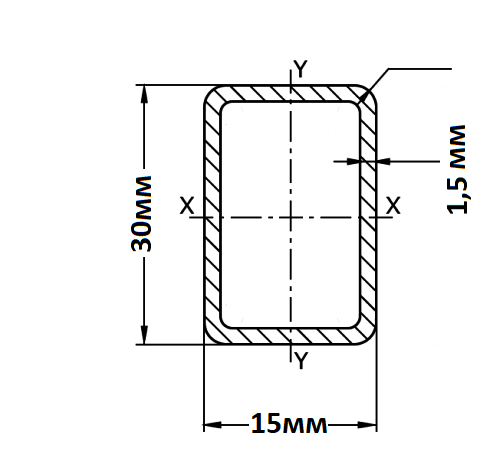 фото Труба профильная 30х15х1,5 мм