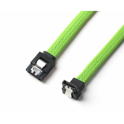 Кабель в оплетке SATA-SATA 3.0 6Гбит/с 60см, Зеленый кабель sata sata длинна 60см