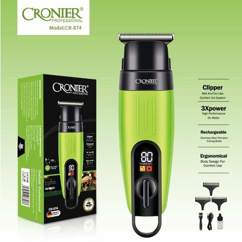 Профессиональный триммер машинка для стрижки волос бороды и усов домашняя уход за волосами с дисплеем для дома зеленая 187700₽