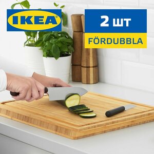 Набор ножей кухонных из нержавеющей стали IKEA FRDUBBLA / икеа фордуббла - 2 предмета в комплекте, поварской нож для мяса, хлеба и рыбы - 27 см и для чистки овощей и фруктов - 17 см