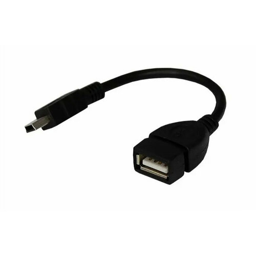 USB кабель REXANT OTG mini USB на USB шнур 0.15M черный 18-1181 переходник адаптер vcom usb miniusb ca411 0 5 м черный