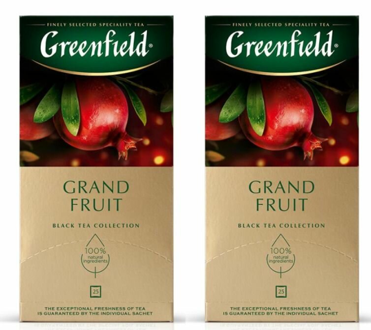 Greenfield Чай в пакетиках Grand Fruit черный, 25 пак, 2 уп