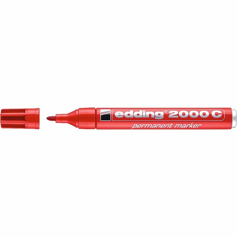 Маркер перманентный edding 2000C, рисования, круглый наконечник, заправляемый, 1.5-3 мм Красный.