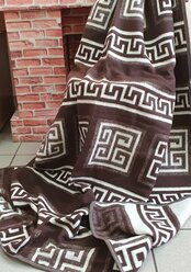 Одеяло 100% хлопок жаккард Греция (коричневое) в канте. 140х205 см. 140х200
