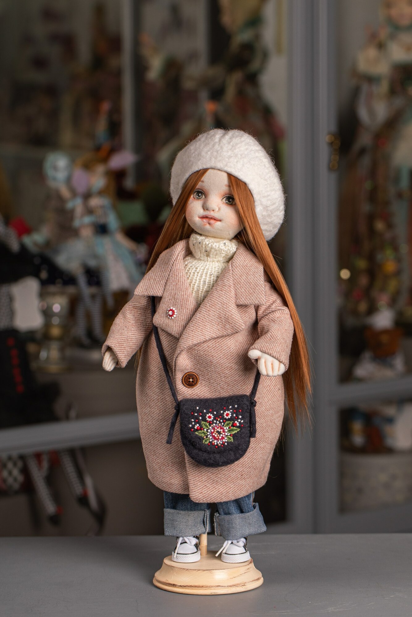 Авторская кукла "Веснушка" ручной работы, текстильная, интерьерная