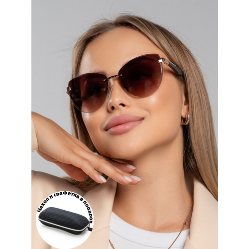 Солнцезащитные очки FC2 солнцезащитные очки кошачий глаз женские роскошные брендовые дизайнерские модные металлические солнечные очки без оправы с защитой uv400
