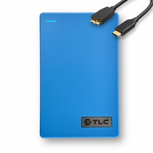 Внешний жесткий диск TLC Slim Portable, Портативный HDD 2,5 500 Gb USB Type-C, Синий 2023 портативный внешний жесткий диск usb 3 1 type c m 2 ssd внешний жесткий диск 500 гб 1 тб 2 флеш накопитель tb 8 тб жесткие диски для ноутбуков