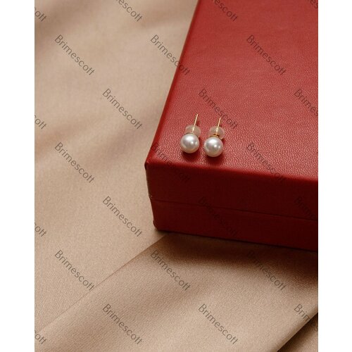 Серьги , жемчуг культивированный, золотой, белый