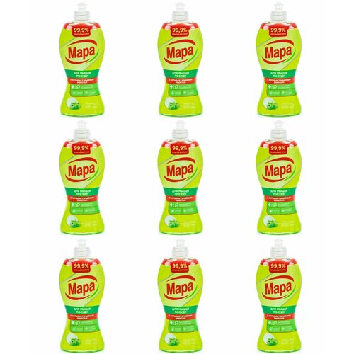 Мара Мара Средство для мытья посуды антибак Яблоко-Мята 400 мл 9 шт 1685₽