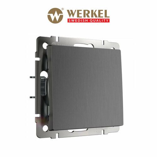 фото Проходной выключатель/переключатель одноклавишный werkel w1112004 графит рифленый ip20