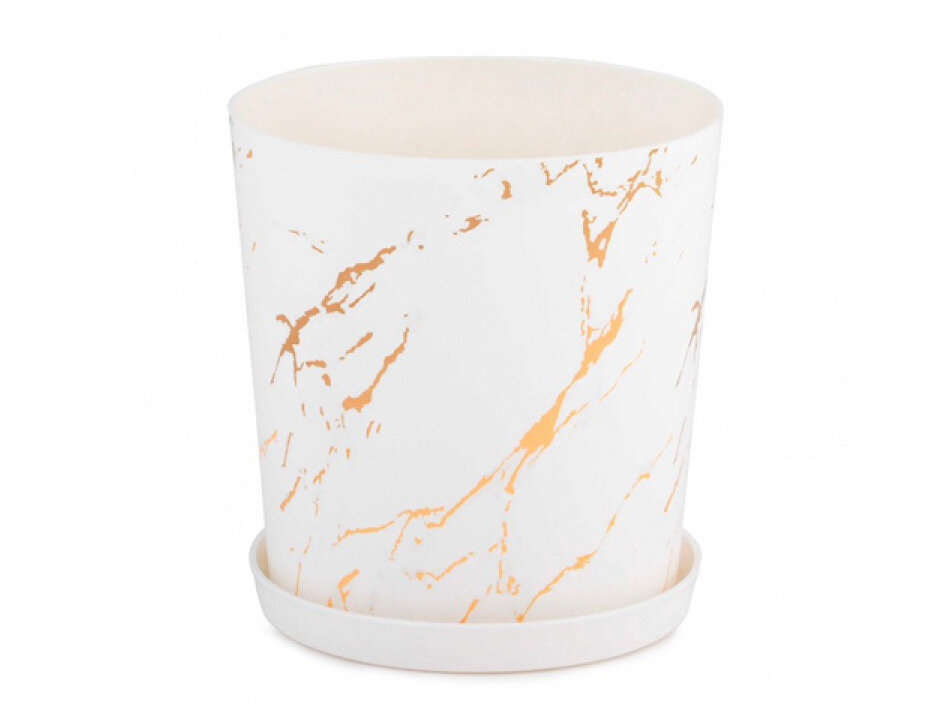 фото Горшокцветочный 1,8л Мрамор М8377 /Окт/