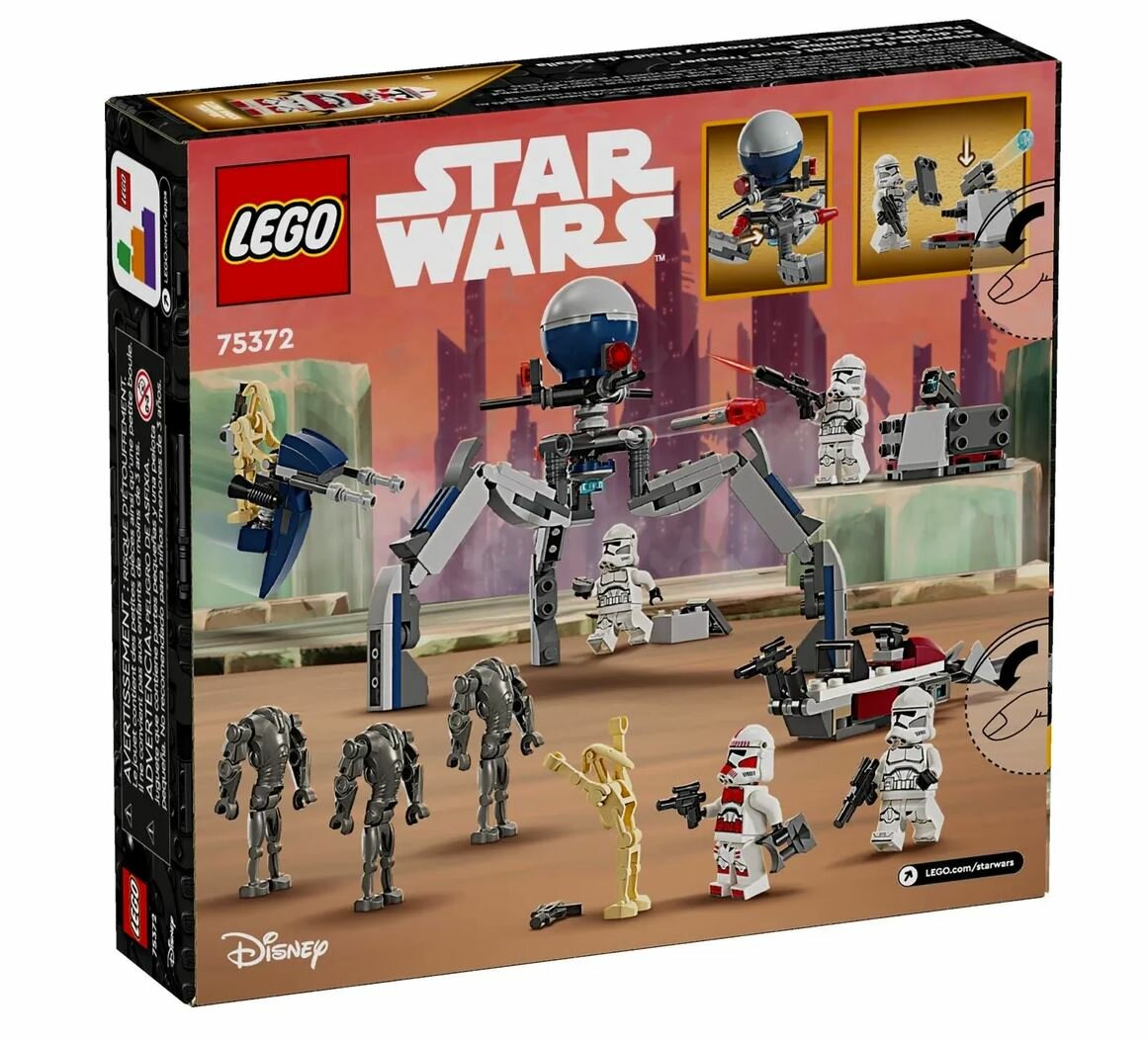 Конструктор LEGO Star Wars 75372 Clone Trooper & Battle Droid Battle Pack, 215 дет.