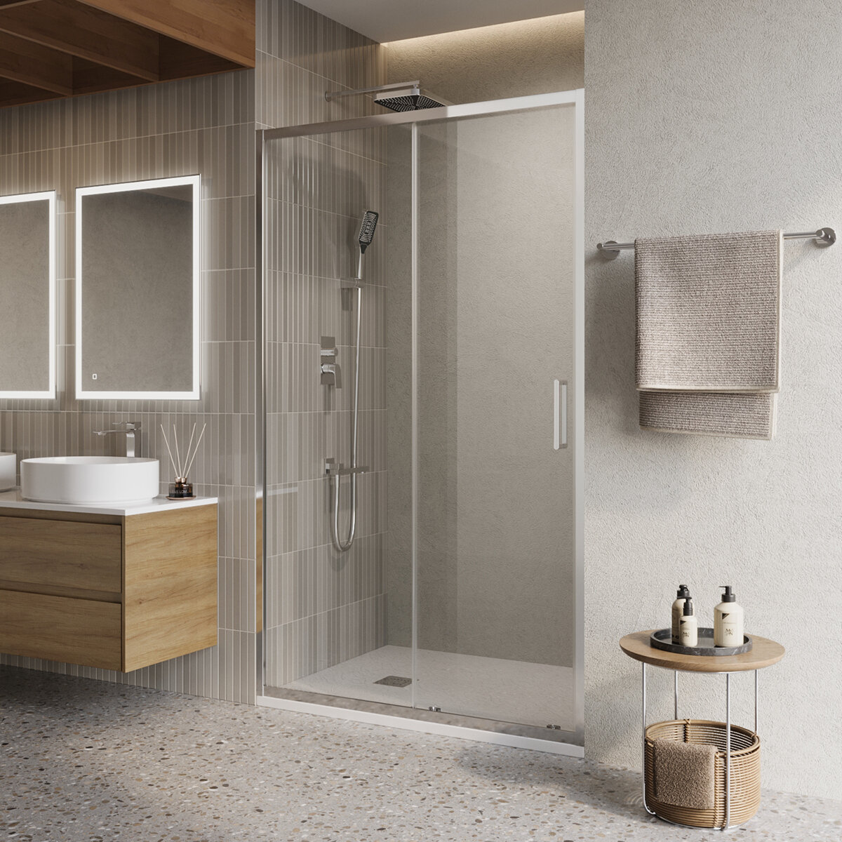 Душевая дверь в нишу BelBagno Luce 130x195 LUCE-BF-1-130-C-Cr стекло прозрачное, профиль хром