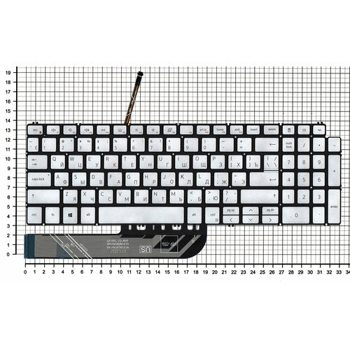 Клавиатура для ноутбука Dell Inspiron 5584 серебристая клавиатура для ноутбука dell inspiron 5584 черная