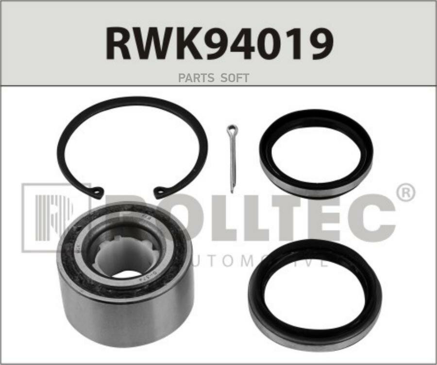 ROLLTEC RWK94019 Ремкомплект подшипника ступицы колеса переднего Mitsubishi Galant 1.8/2.0 12/87-91 (kebulasE32/33/34/38/39) , Space Wagon 6/91-93 F