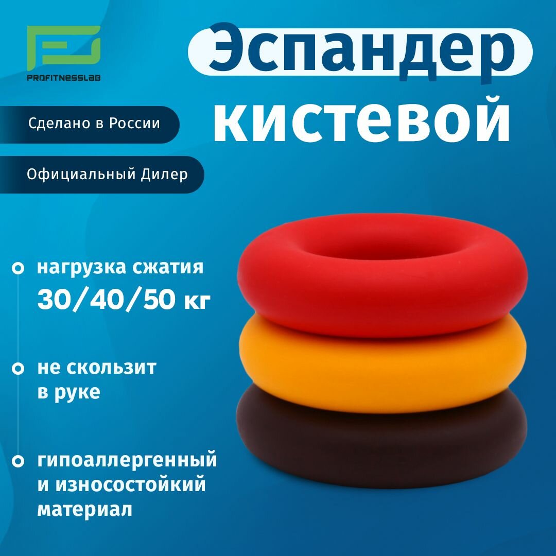 Эспандер кистевой круглый набор 3 шт. 30 40 50 кг для и фитнеса и укрепления рук