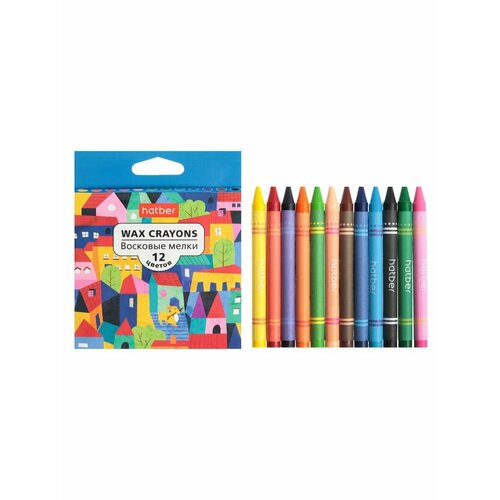 Мелки восковые 12 цветов Hatber Deep Городок 239₽