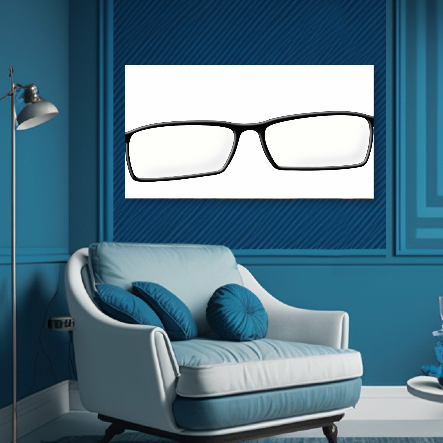 Картина на холсте "Очки, спецификации, прозрачный" на подрамнике 75х40 см. для интерьера