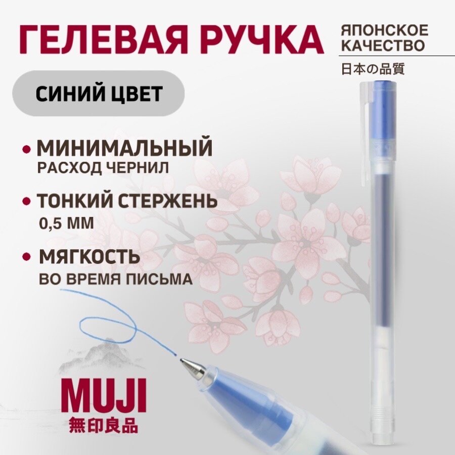 Гелевая ручка синяя MUJI 0,5 мм