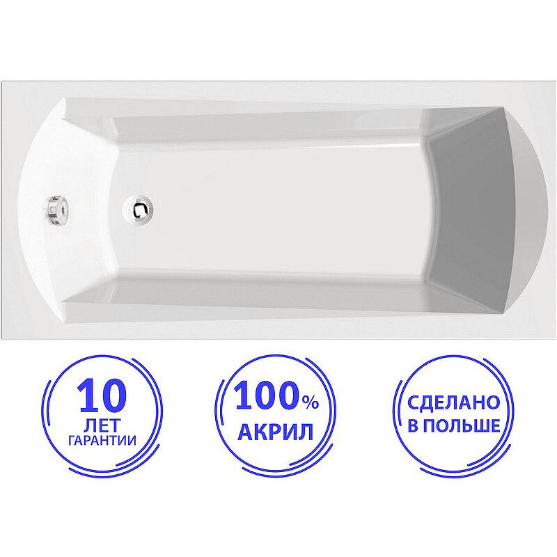 Акриловая ванна C-Bath Clio 160x70 CBQ003005 без гидромассажа