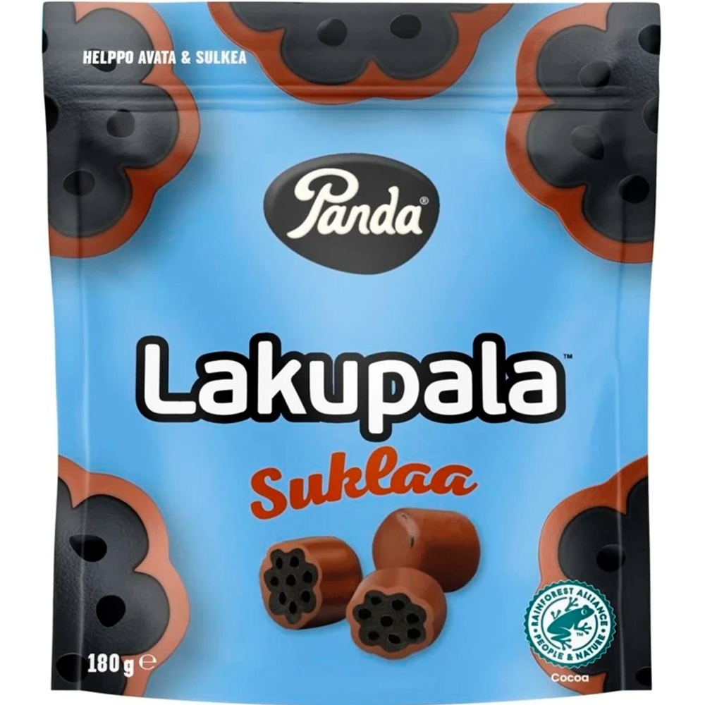 Шоколадные конфеты жевательные лакричные Panda Lakupala лакричные 180 г (из Финляндии)