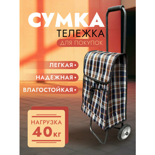 фото Сумка-тележка , 30 л, 24х88х33 см, синий, коричневый hakim shop