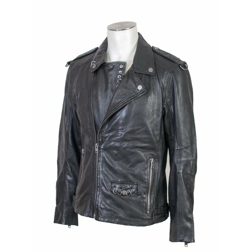 Кожаная куртка , размер 3xl, черный
