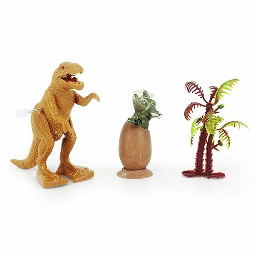 Фигурка Динозавр с яйцом Тираннозавр 2 шт заводн подвиж 598₽