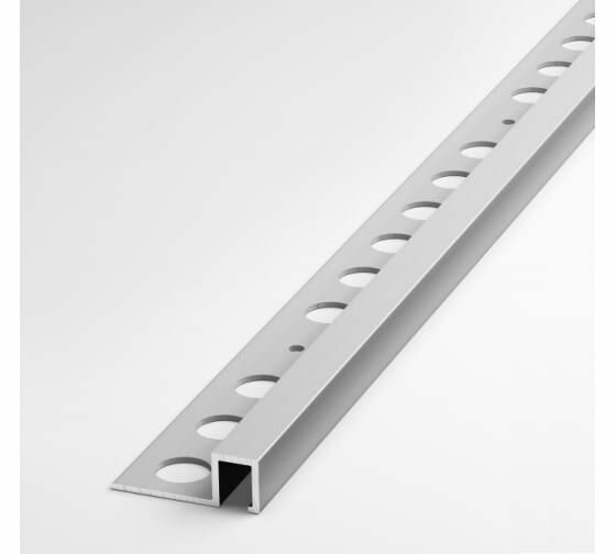 фото Профиль для плитки лука из алюминия, 11 мм, 2.7 м, серебро УТ000013646
