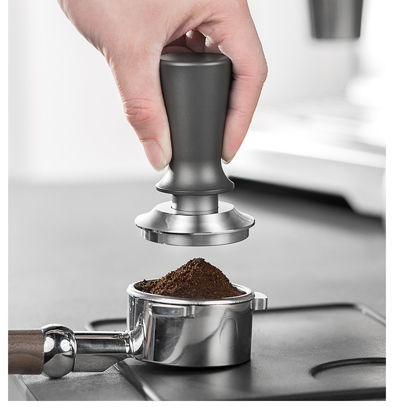 Темпер для кофе 53мм MyPads из нержавеющей стали, пресс для кофейного рожка, серый