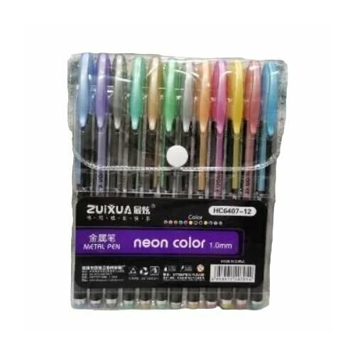 Zuixia Набор ручек гелевых Neon Color, 1,00 мм, 12 шт/уп