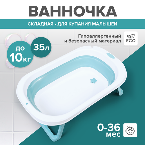 Складная ванночка Solmax, 35 л, синяя