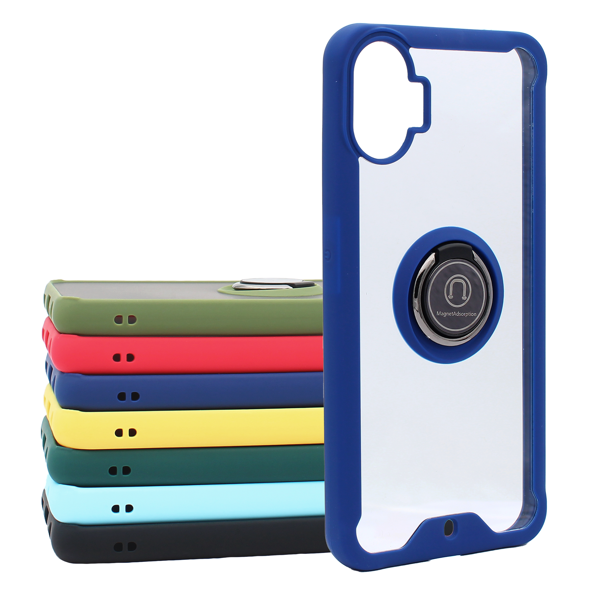 фото Чехол противоударный Mobix для Nothing Phone 1 с кольцом и с функцией подставки цвет: черный