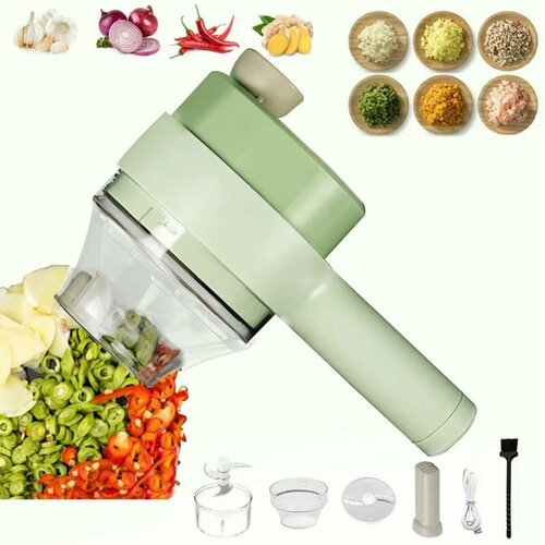 Портативный беспроводной мини кухонный комбайн 2 в 1 измельчитель электрический овощерезка ручная блендер-миксер и моющая щетка 99000₽