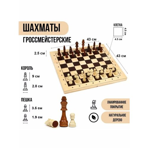 Шахматы деревянные гроссмейстерские турнирные 43 х 43 см 1808₽