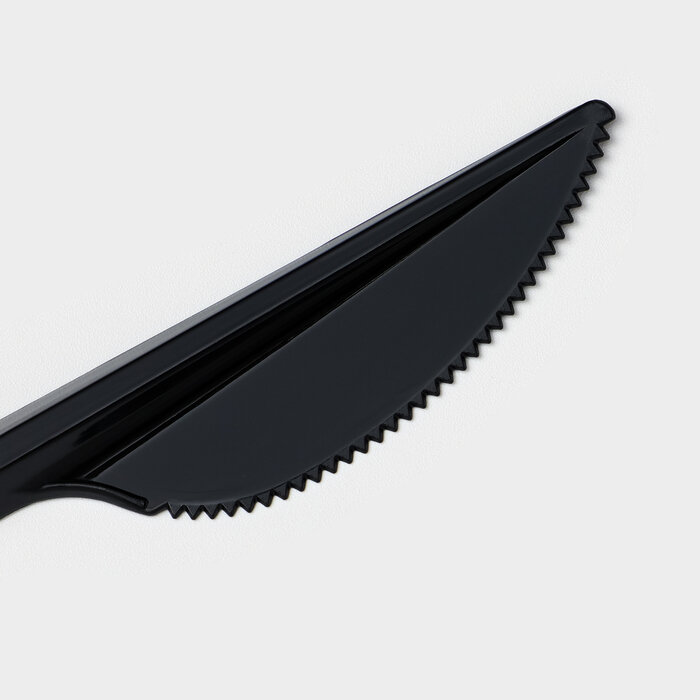 Нож пластиковый одноразовый «Стандарт», 16,5 см, цвет чёрный, набор 12 шт