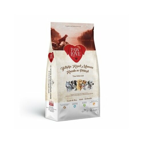 Paw love сухой корм для взрослых собак всех пород с ягненком и рисом