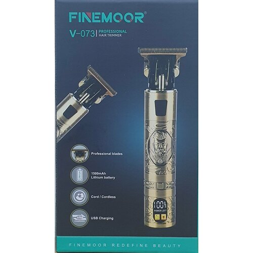 Беспроводной триммер Finemoor V-073 для бороды и усов с полным комплектом и экраном 119900₽