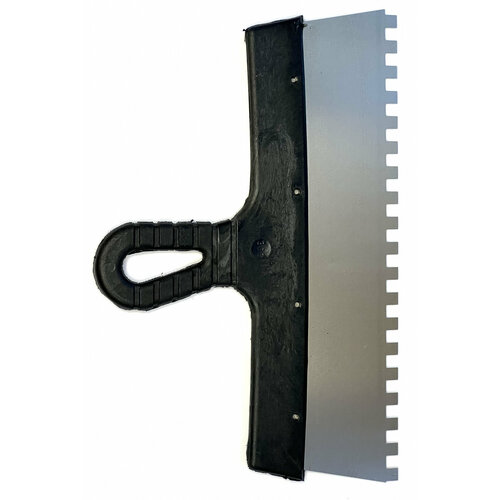 Шпатель зубчатый 300мм, зуб 8х8, нержавеющая сталь, пластиковая ручка BERHAU 102186